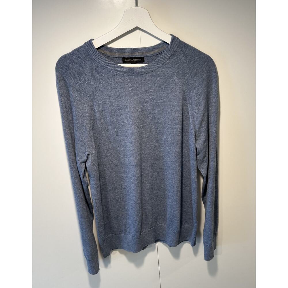 Banana Republic 100% Cotton Men's Blue Crewneck Sweater Size Medium
